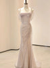 Pink Sequins Straps Beading Prom Dress