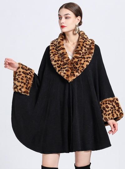 Plus Size Knit Cardigan Loose Shawl Cloak Coat