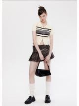 POLO Neck Double Zipper Short-sleeved Shirt