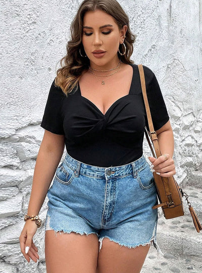 Sexy V-neck Slim Short Sleeve T-shirt