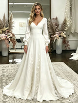 White Straps Appliques Wedding Dress
