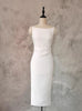 White Spaghetti Straps Pleats Wedding Dress
