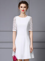 White Beading Sequins Mother of the Bride Dress