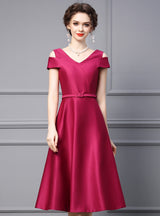 Fuchsia Satin Mother Of The Bride Dress