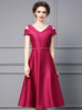 Fuchsia Satin Mother Of The Bride Dress