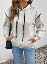 Contrast Color Casual Fake Two-piece Hooded Top