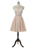Champagne Chiffon Beading Crystal Homecoming Dress