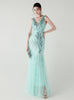Mermaid Tulle Sequins V-neck Prom Dress