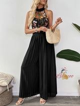 Sleeveless Embroidered Wide-leg Jumpsuit