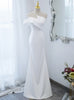 White Mermaid Straps Prom Dress