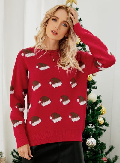 Round Neck Cartoon Christmas Sweater
