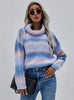 Rainbow Striped Turtleneck Sweater
