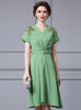 Green V-neck Beading Mother Of the Brides Dress