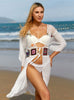 Laced Beach Lace Stitching Bikini Cover Up