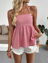 Sweet Plaid Suspender Neck Vest