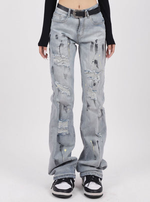 Vintage Ripped Loose Jeans Pant