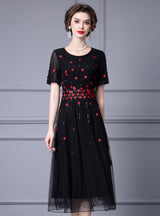 Champagne Sequins Flower Mother Of The Bride Dress