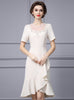 Apricot Short Sleeve Beading Mother Of The Bride Dress