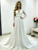 White Chiffon V-neck Pleats Beading Wedding Dress