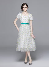 Bubble Sleeve Butterfly Dress