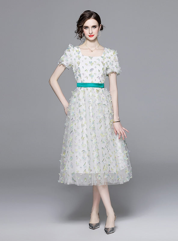 Bubble Sleeve Butterfly Dress