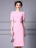 Pink Beading Split Mother Of The Bride Dress