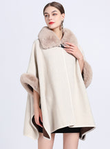 Wool Collar Shawl Cloak Knitted Woolen Coat