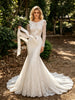 White Mermaid Lace Long Sleeve Wedding Dress