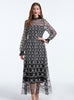 Embroidered Beaded Banquet Long Sleeve Dress