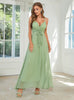 Green Chiffon Spaghetti Straps Split Party Dress