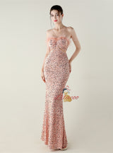 Black Sequins Spaghetti Straps Feather Prom Dress