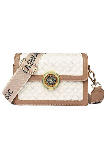 Rhombic Wide Shoulder Strap Slung Square Bag