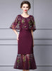 Black Lace Embroidery Mother of the Bride Dress