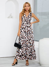 V-neck Leopard Print Slim Dress