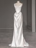White Satin Straps Wedding Dress