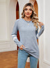 Round Neck Stitching Loose Long Sleeve T-shirt