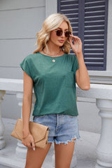 Round Neck Short Sleeves Pockets T-Shirt