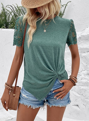 Women's Solid Color Short Sleeve T-shirt