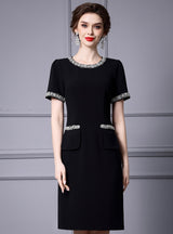 Black Short Sleeve Mother Of The Bride Dress