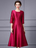 Fuchsia Satin Beading Mother Of The Bride Dress