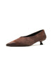 Suede Low Heel Tip Shoes