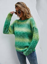 Women Rainbow Pullover Color Sweater