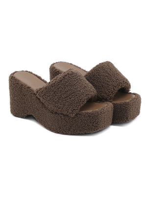 Thick Soles Lamb Wool Slippers