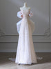 Pink Sequins Pearls Prom Dress