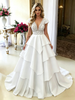 White V-neck Lace Wedding Dress