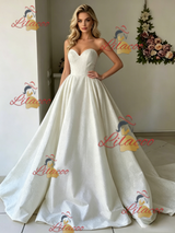 Vintage White Strapless Wedding Dress
