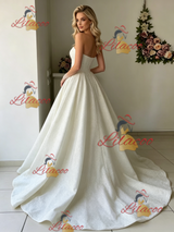 Vintage White Strapless Wedding Dress