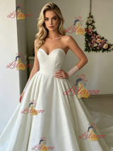 Vintage White Strapless Wedding Dress