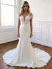 White Mermaid Lace V-neck Wedding Dress