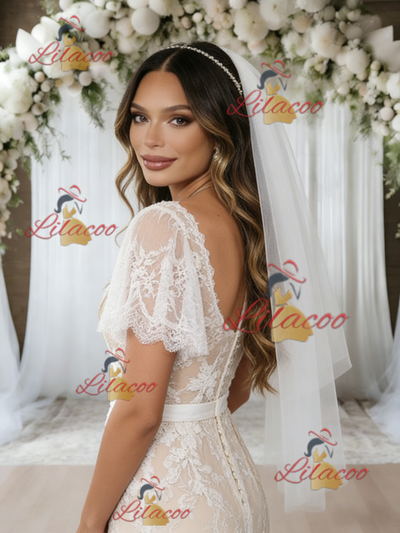 Ivory White Mermaid Lace V-neck Wedding Dress